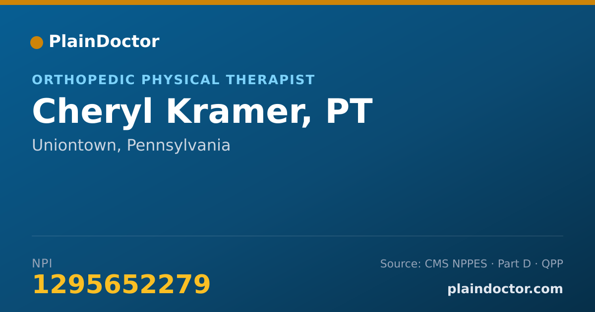 Shareable card for Cheryl Kramer, PT - Orthopedic Physical Therapist, Uniontown, PA
