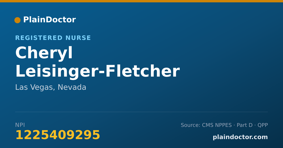 Shareable card for Cheryl Leisinger-Fletcher - Registered Nurse, Las Vegas, NV