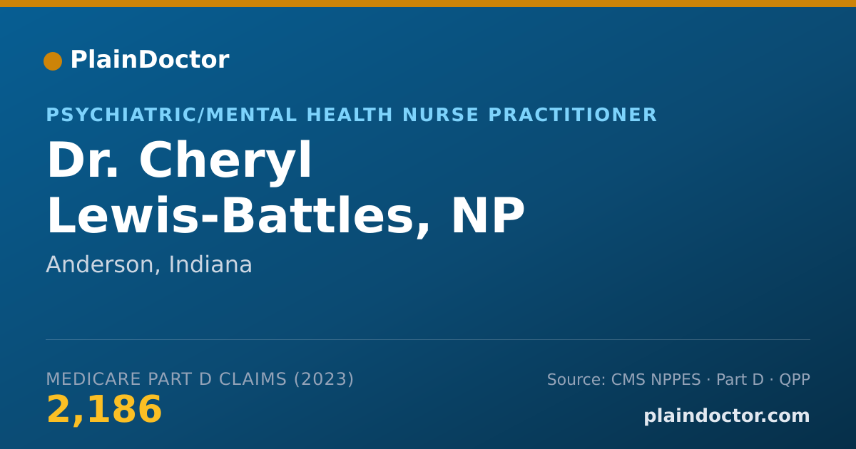Shareable card for Cheryl Lewis-Battles, NP - Psychiatric/Mental Health Nurse Practitioner, Anderson, IN