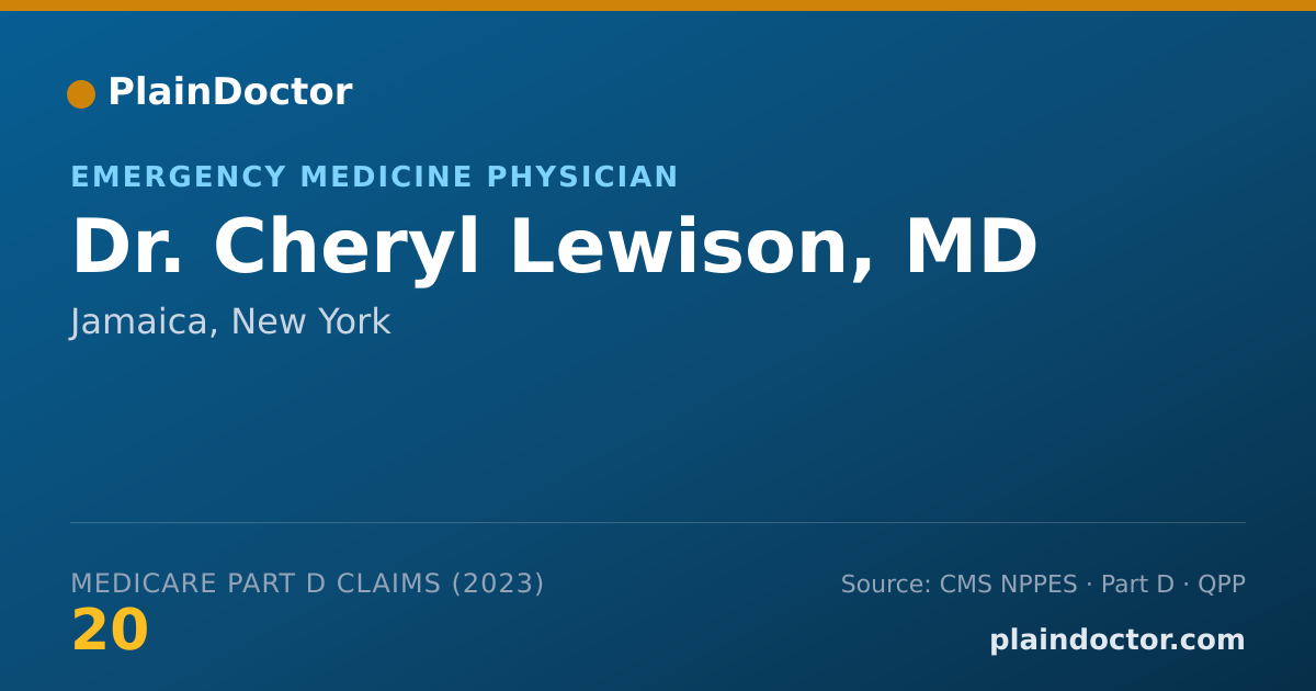 Shareable card for Cheryl Lewison, MD - Emergency Medicine Physician, Jamaica, NY