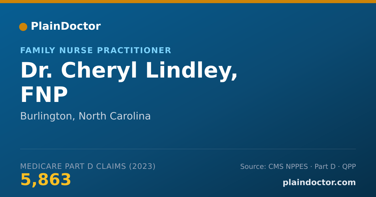 Shareable card for Cheryl Lindley, FNP - Family Nurse Practitioner, Burlington, NC