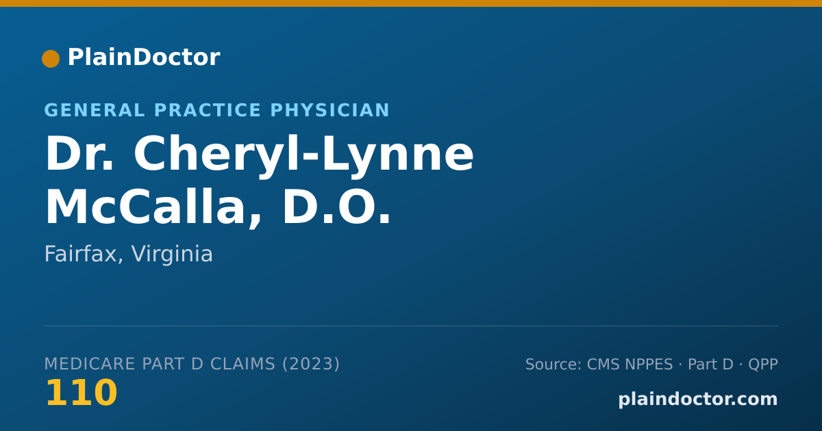 Shareable card for Cheryl-Lynne McCalla, D.O. - General Practice Physician, Fairfax, VA