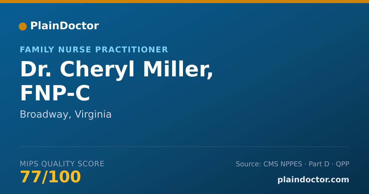 Shareable card for Cheryl Miller, FNP-C - Family Nurse Practitioner, Broadway, VA