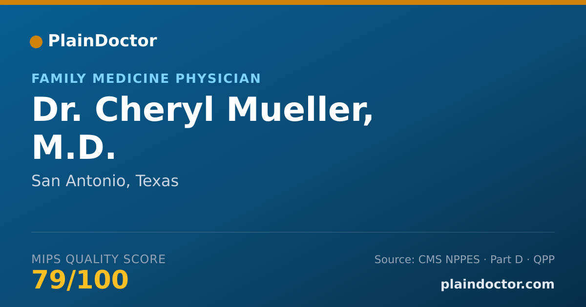 Shareable card for Cheryl Mueller, M.D. - Family Medicine Physician, San Antonio, TX