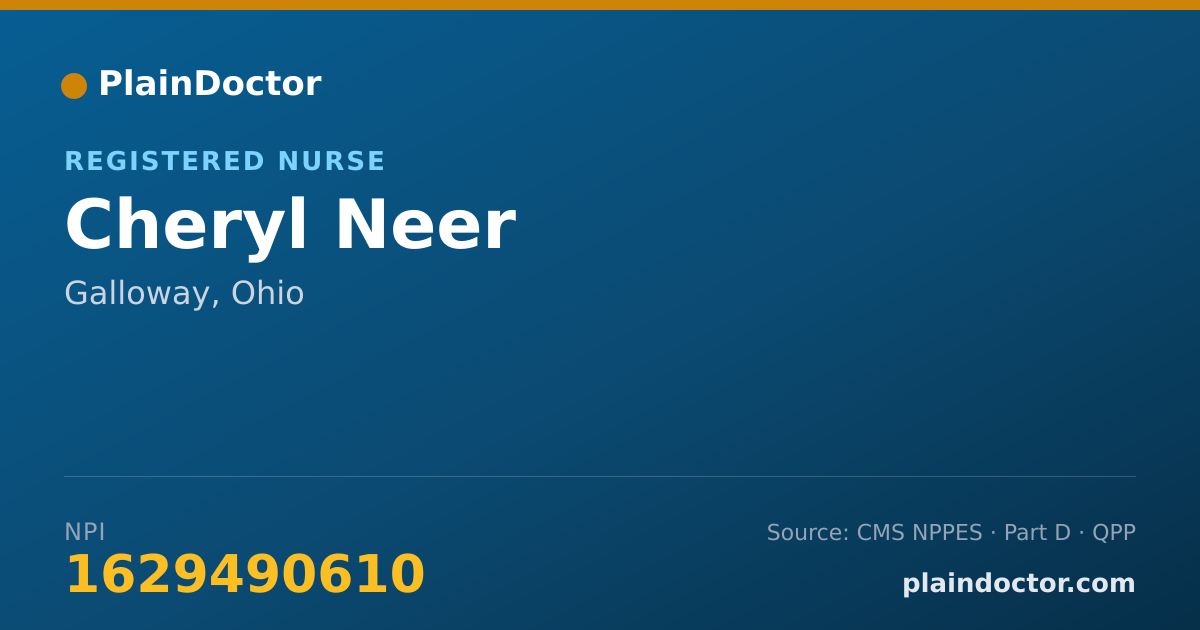 Shareable card for Cheryl Neer - Registered Nurse, Galloway, OH