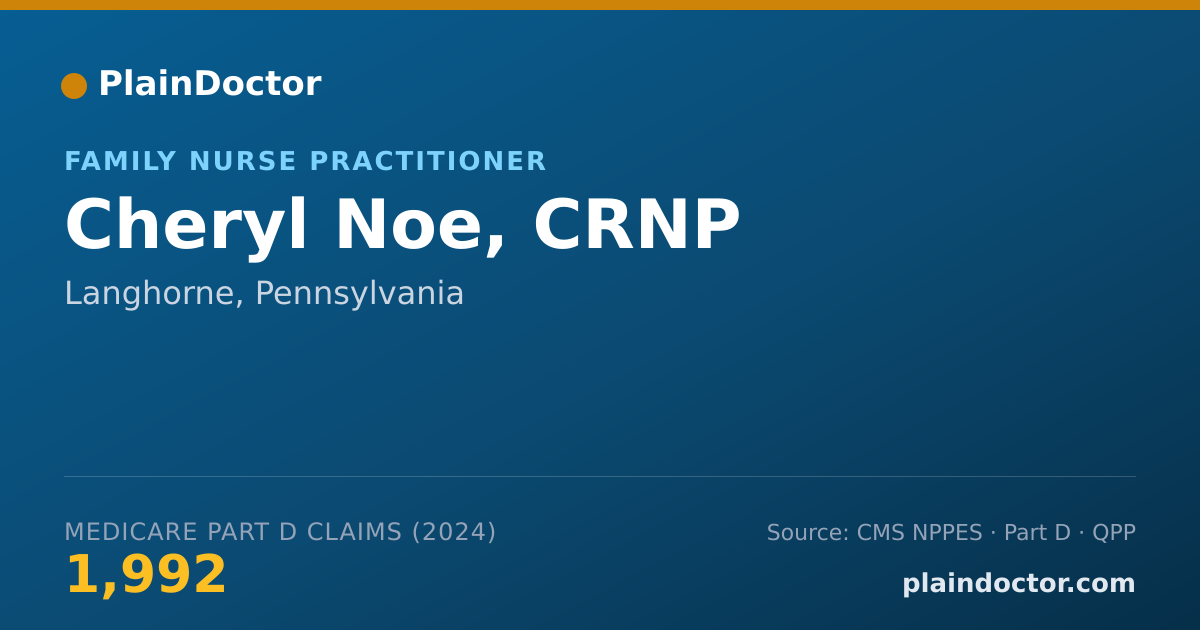 Shareable card for Cheryl Noe, CRNP - Family Nurse Practitioner, Langhorne, PA