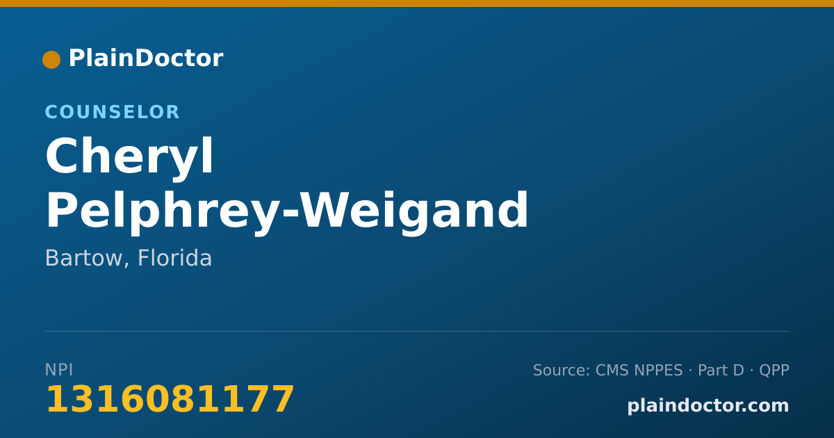 Shareable card for Cheryl Pelphrey-Weigand - Counselor, Bartow, FL