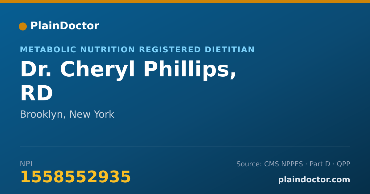 Shareable card for Cheryl Phillips, RD - Metabolic Nutrition Registered Dietitian, Brooklyn, NY