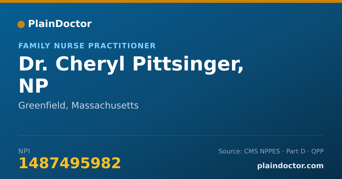 Shareable card for Cheryl Pittsinger, NP - Family Nurse Practitioner, Greenfield, MA