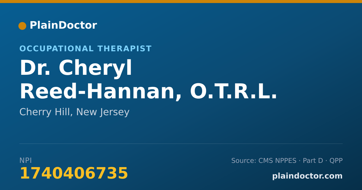 Shareable card for Cheryl Reed-Hannan, O.T.R.L. - Occupational Therapist, Cherry Hill, NJ