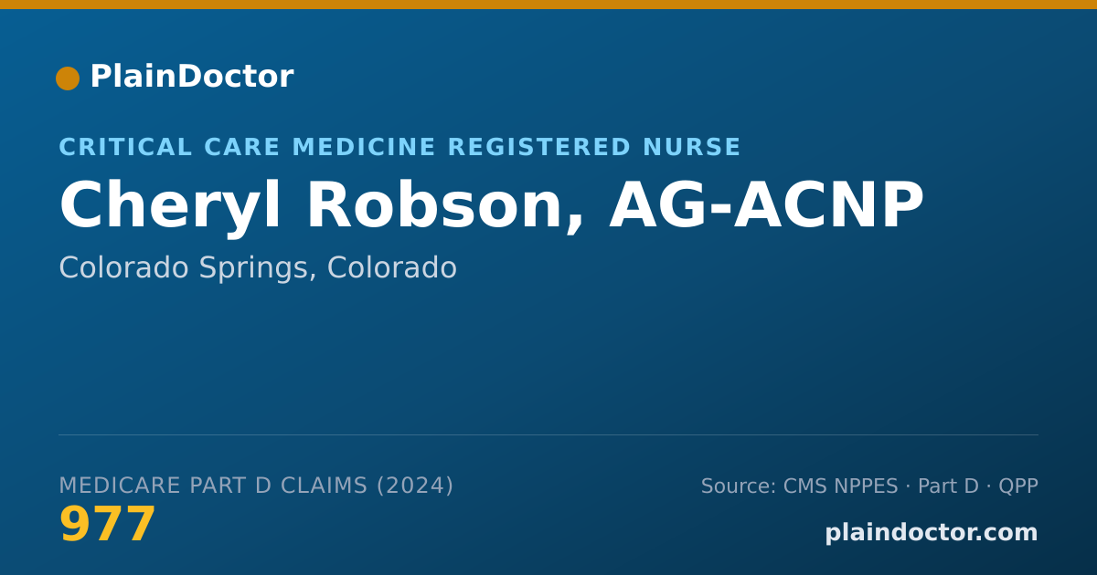 Shareable card for Cheryl Robson, AG-ACNP - Critical Care Medicine Registered Nurse, Colorado Springs, CO
