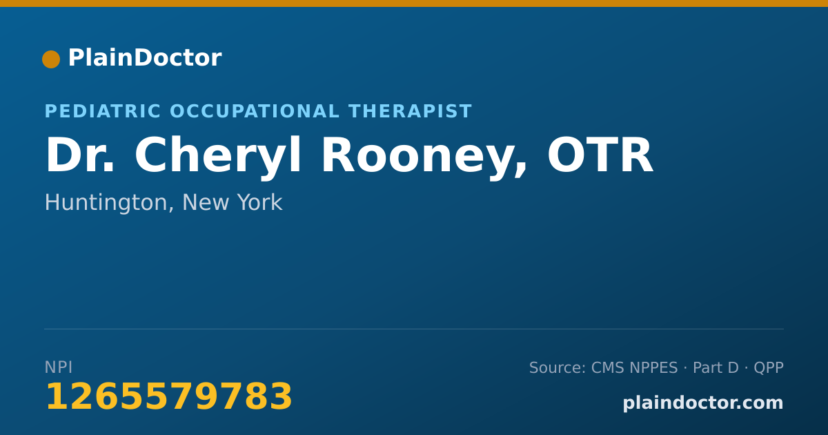 Shareable card for Cheryl Rooney, OTR - Pediatric Occupational Therapist, Huntington, NY