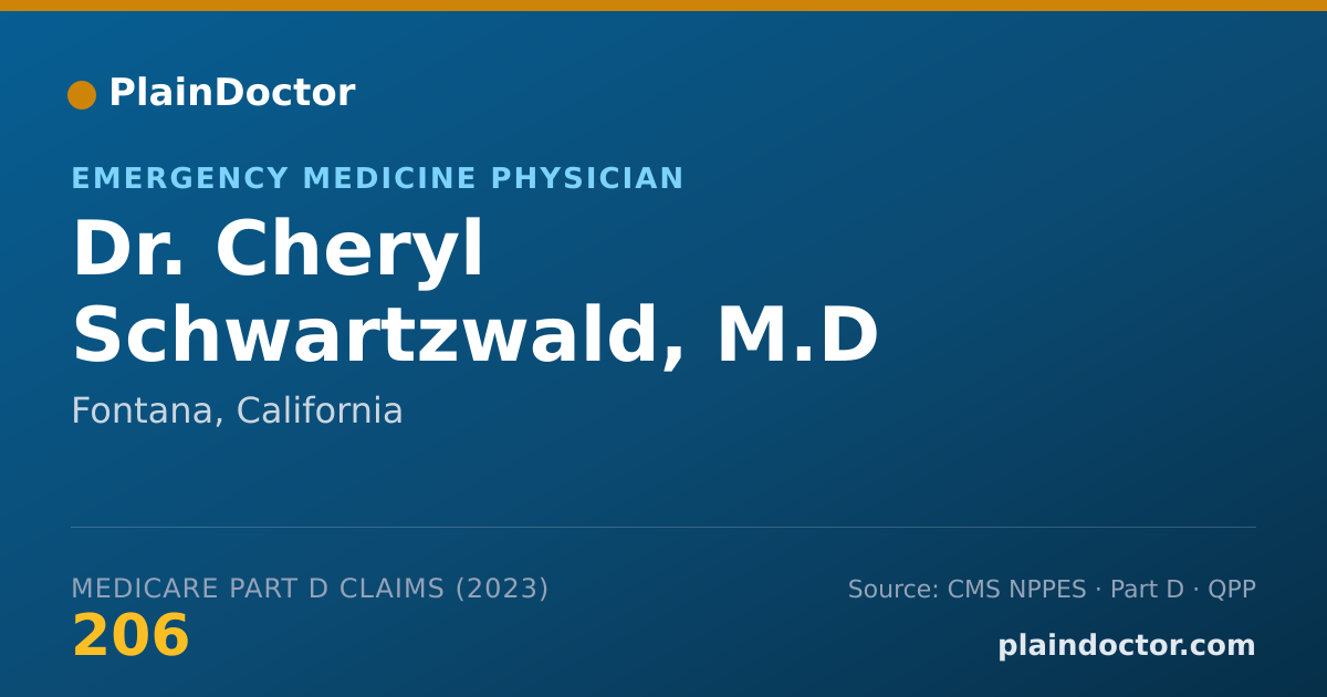 Shareable card for Cheryl Schwartzwald, M.D - Emergency Medicine Physician, Fontana, CA