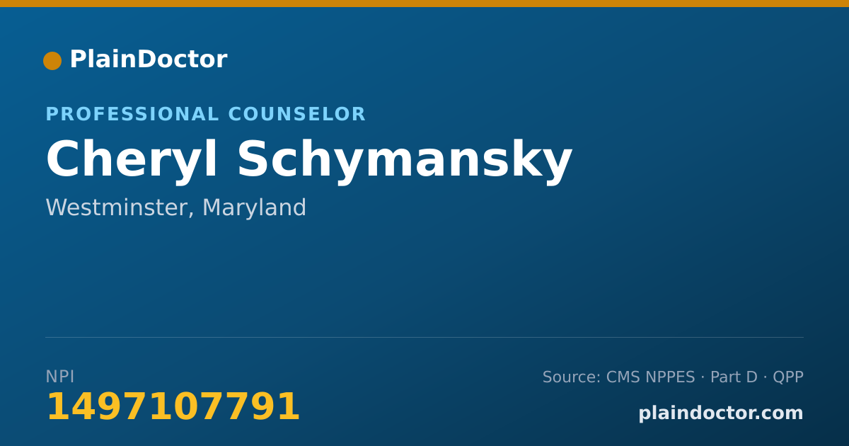 Shareable card for Cheryl Schymansky - Professional Counselor, Westminster, MD