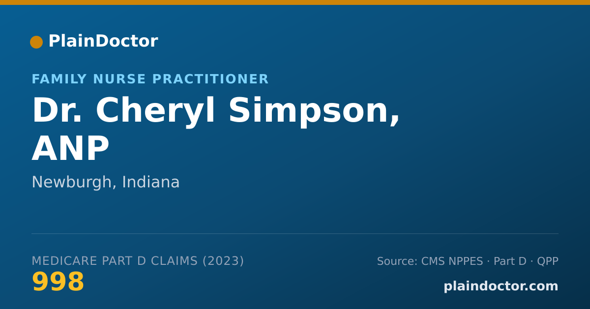 Shareable card for Cheryl Simpson, ANP - Family Nurse Practitioner, Newburgh, IN