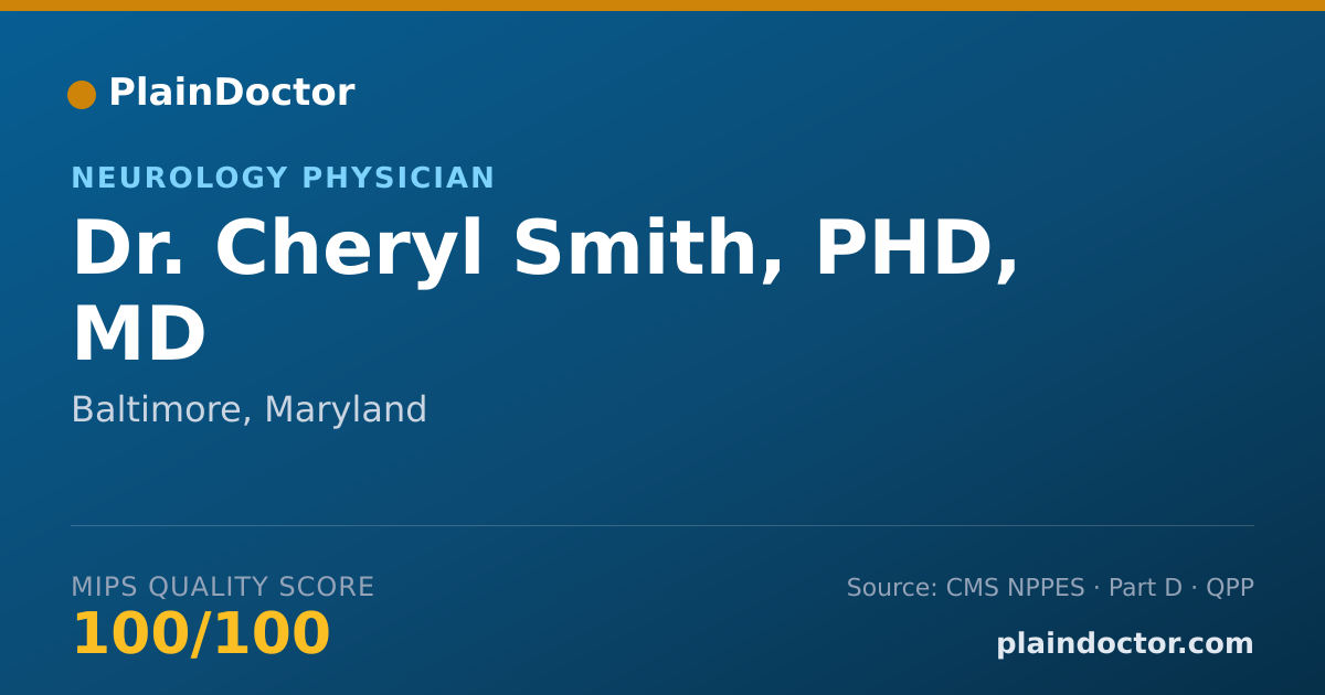 Shareable card for Cheryl Smith, PHD, MD - Neuromuscular Medicine (Psychiatry & Neurology) Physician, Baltimore, MD