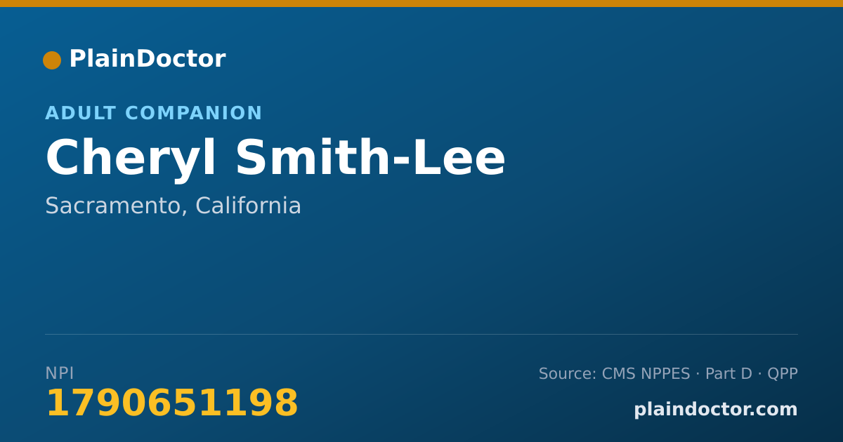 Shareable card for Cheryl Smith-Lee - Adult Companion, Sacramento, CA