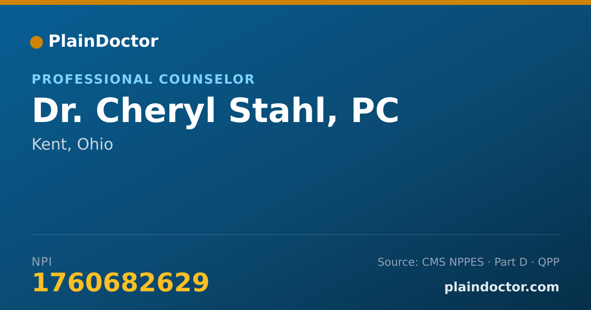 Shareable card for Cheryl Stahl, PC - Professional Counselor, Kent, OH