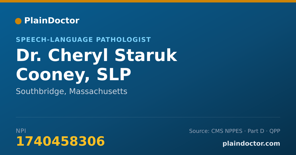 Shareable card for Cheryl Staruk Cooney, SLP - Speech-Language Pathologist, Southbridge, MA