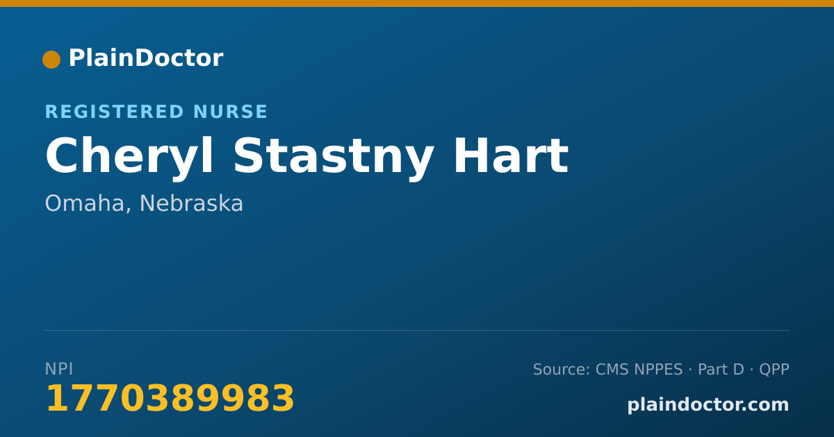 Shareable card for Cheryl Stastny Hart - Registered Nurse, Omaha, NE