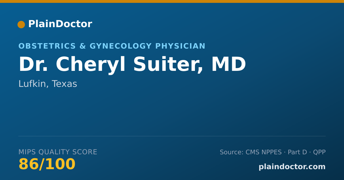 Shareable card for Cheryl Suiter, MD - Obstetrics & Gynecology Physician, Lufkin, TX