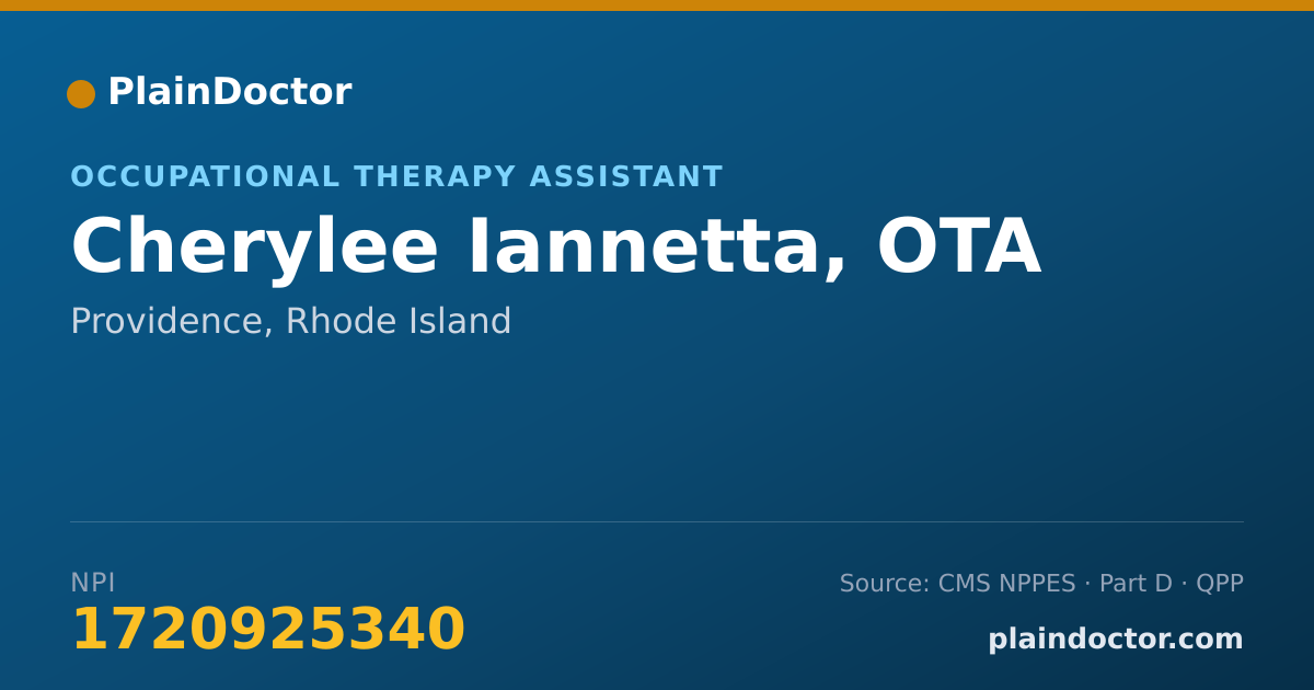 Shareable card for Cherylee Iannetta, OTA - Occupational Therapy Assistant, Providence, RI