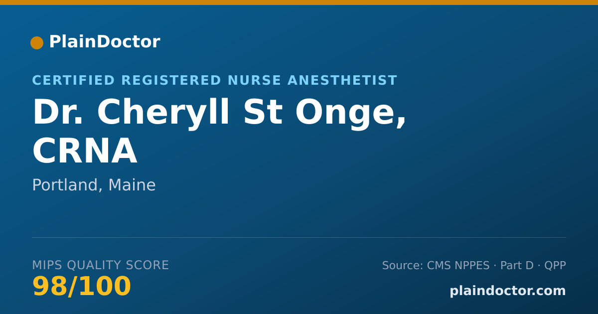 Shareable card for Cheryll St Onge, CRNA - Certified Registered Nurse Anesthetist, Portland, ME