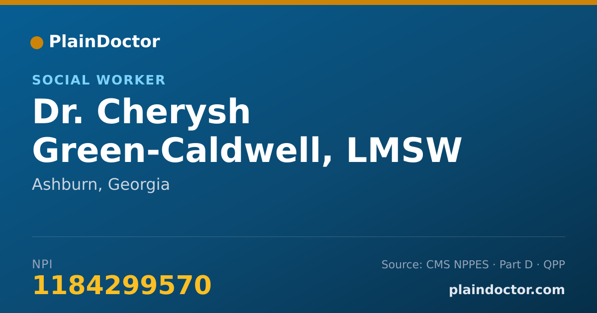 Shareable card for Cherysh Green-Caldwell, LMSW - Social Worker, Ashburn, GA