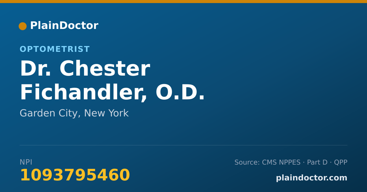 Shareable card for Chester Fichandler, O.D. - Optometrist, Garden City, NY