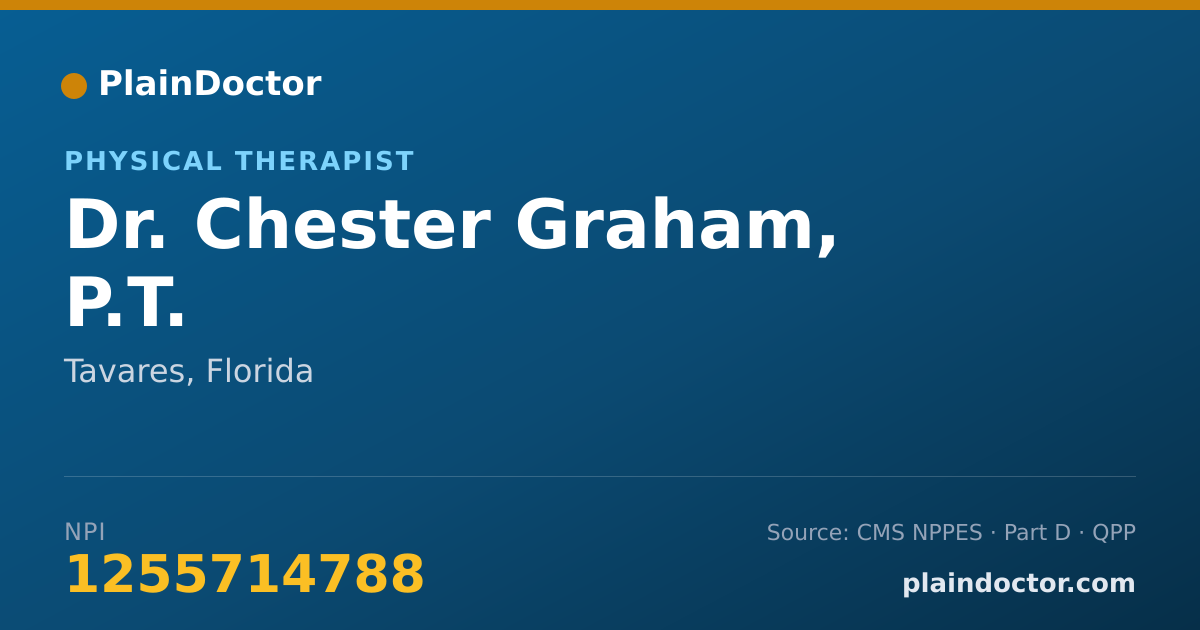 Shareable card for Chester Graham, P.T. - Physical Therapist, Tavares, FL