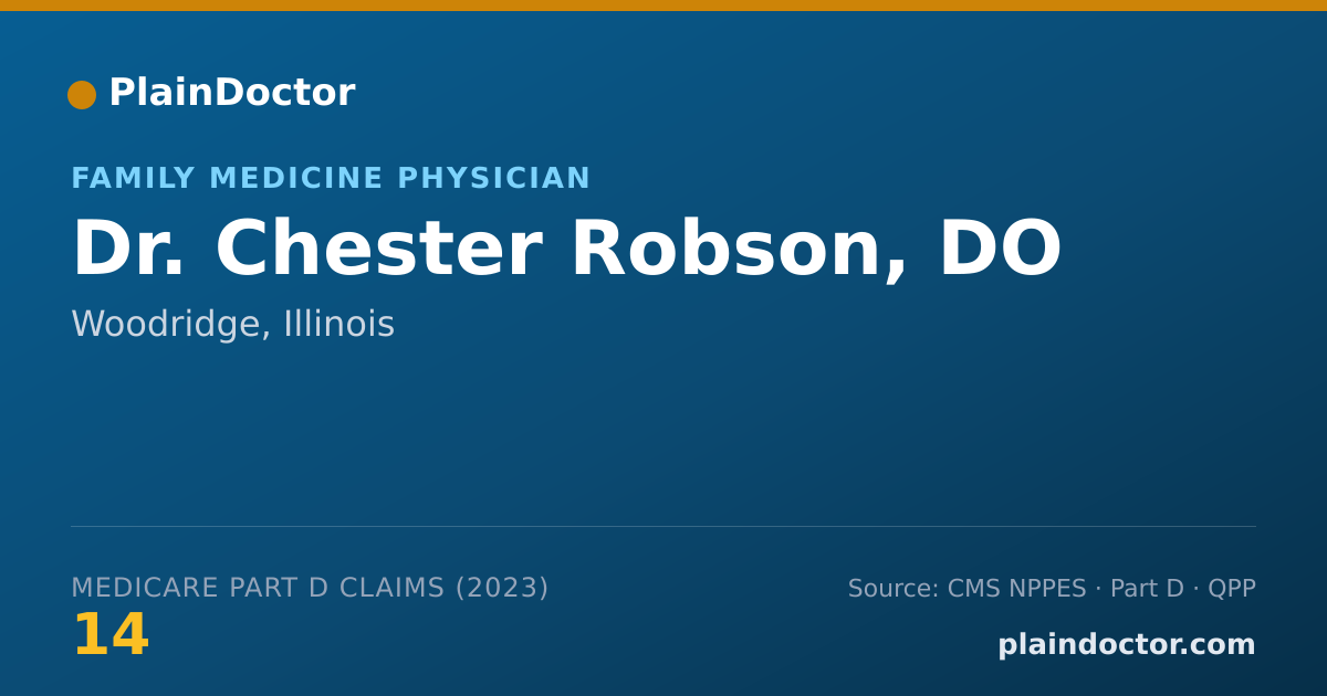 Shareable card for Chester Robson, DO - Family Medicine Physician, Woodridge, IL