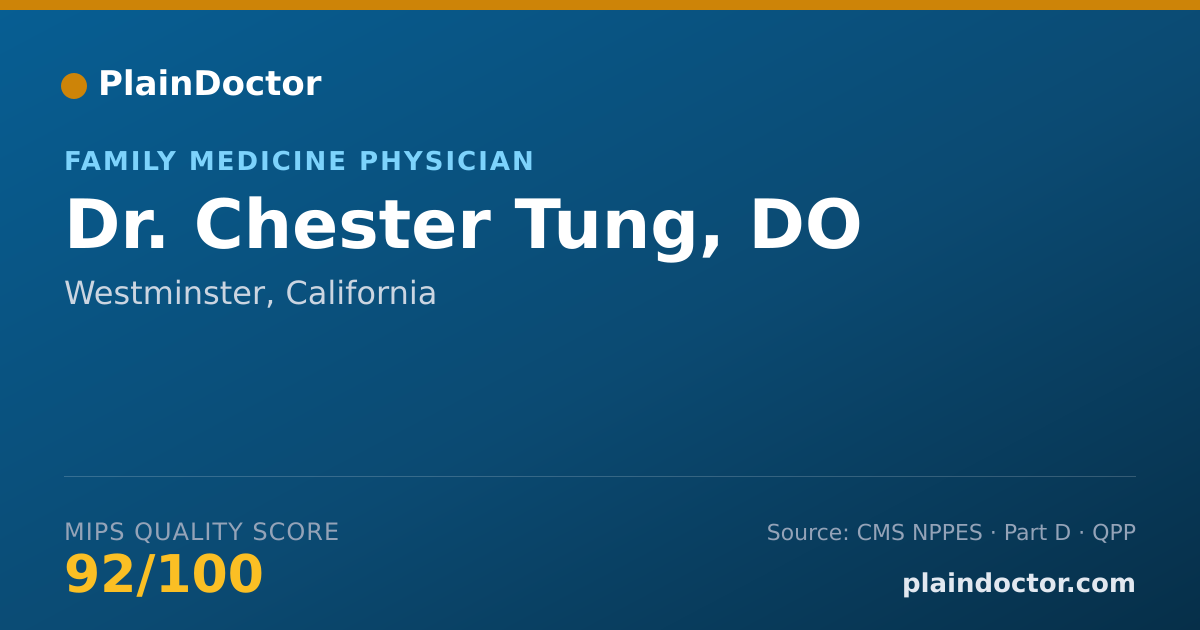 Shareable card for Chester Tung, DO - Family Medicine Physician, Westminster, CA