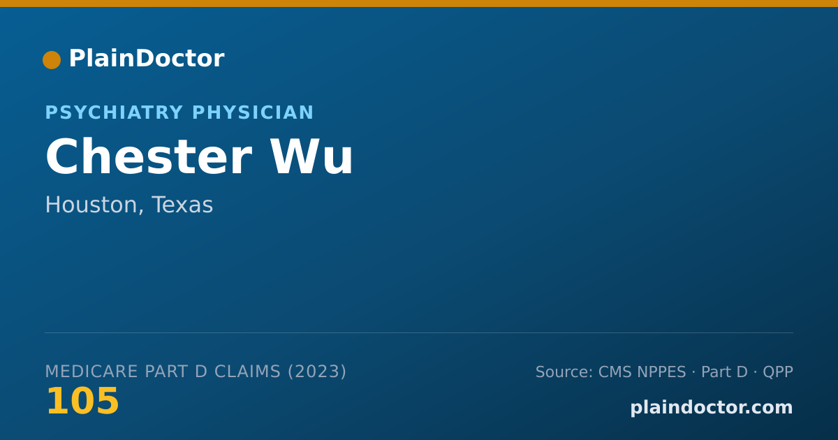 Shareable card for Chester Wu - Psychiatry Physician, Houston, TX