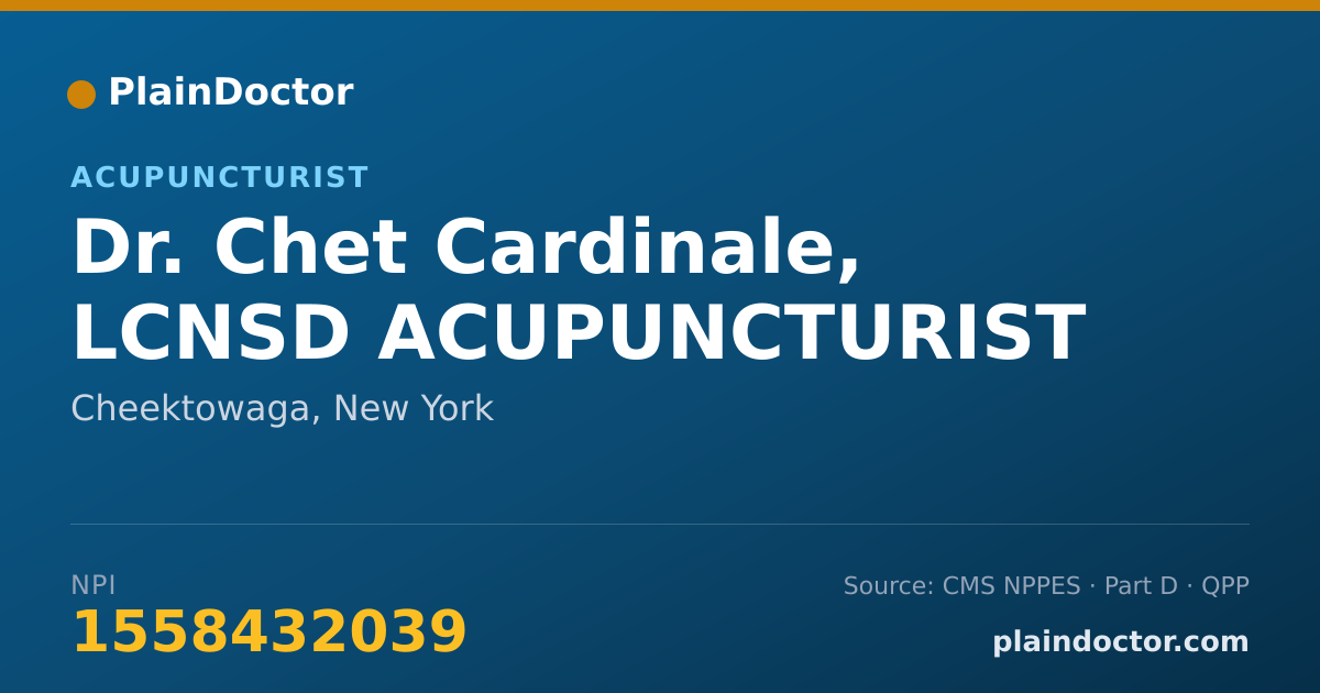 Shareable card for Chet Cardinale, LCNSD ACUPUNCTURIST - Acupuncturist, Cheektowaga, NY