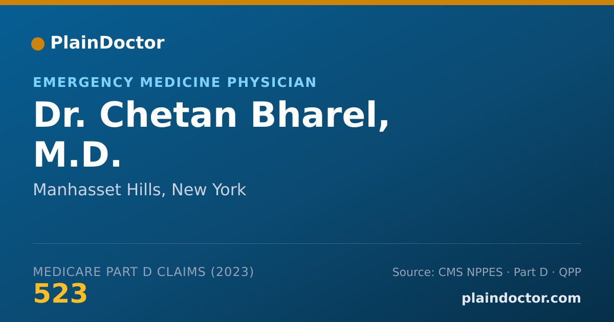Shareable card for Chetan Bharel, M.D. - Emergency Medicine Physician, Manhasset Hills, NY