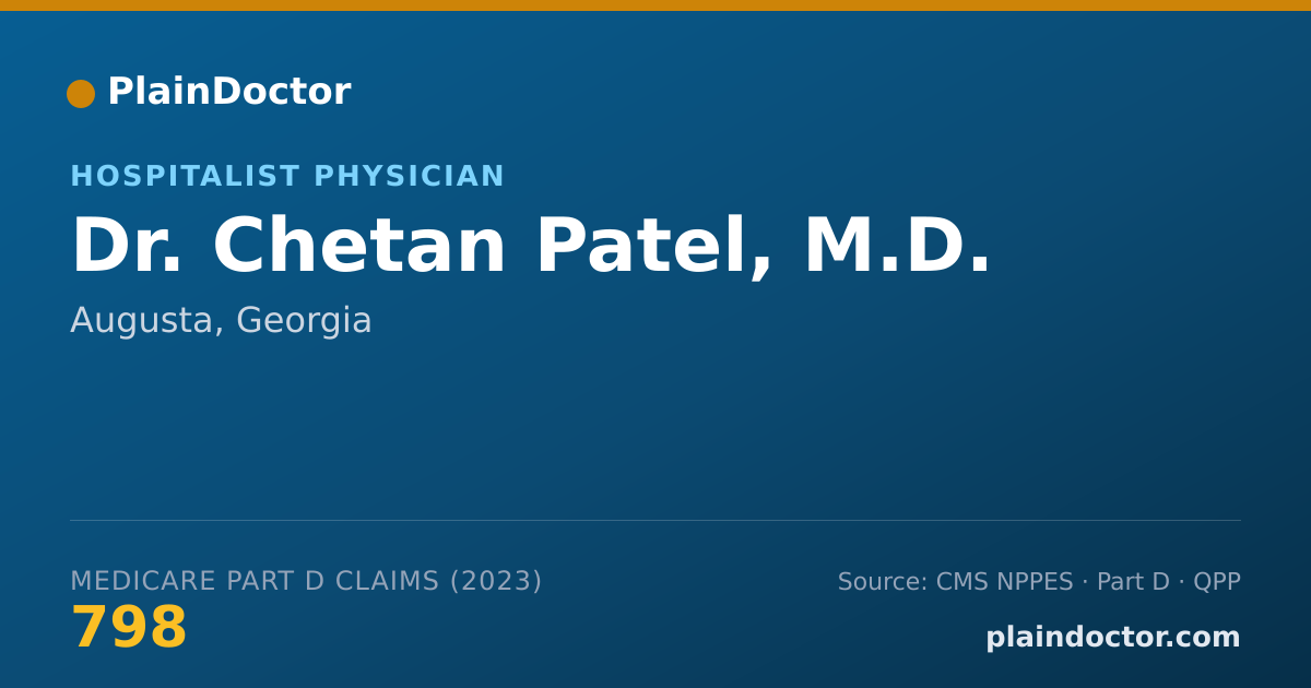 Shareable card for Chetan Patel, M.D. - Hospitalist Physician, Augusta, GA