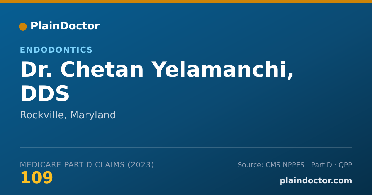 Shareable card for Chetan Yelamanchi, DDS - Endodontics, Rockville, MD