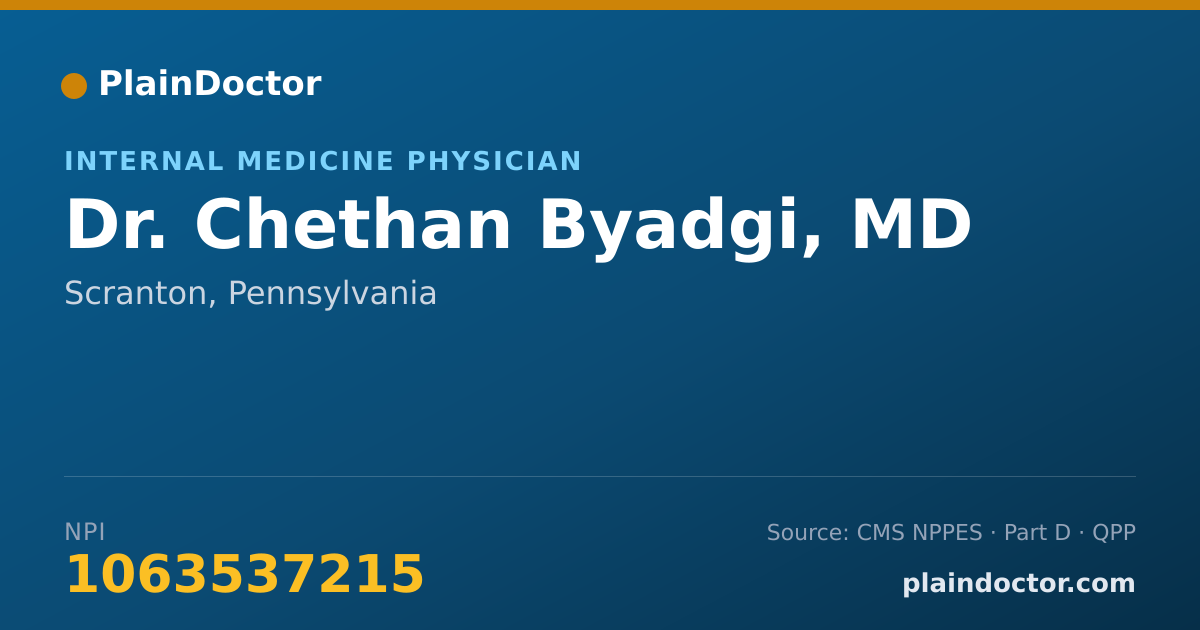 Shareable card for Chethan Byadgi, MD - Internal Medicine Physician, Scranton, PA