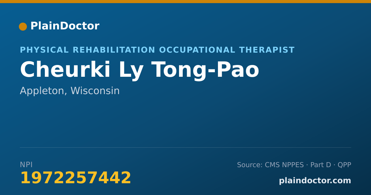 Shareable card for Cheurki Ly Tong-Pao - Physical Rehabilitation Occupational Therapist, Appleton, WI