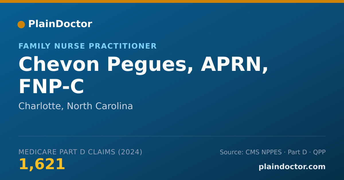 Shareable card for Chevon Pegues, APRN, FNP-C - Family Nurse Practitioner, Charlotte, NC