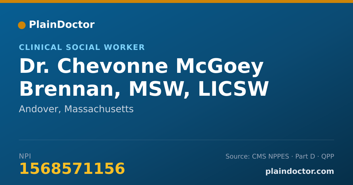 Shareable card for Chevonne McGoey Brennan, MSW, LICSW - Clinical Social Worker, Andover, MA