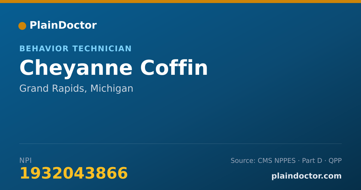 Shareable card for Cheyanne Coffin - Behavior Technician, Grand Rapids, MI