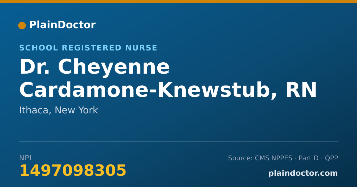 Shareable card for Cheyenne Cardamone-Knewstub, RN - School Registered Nurse, Ithaca, NY