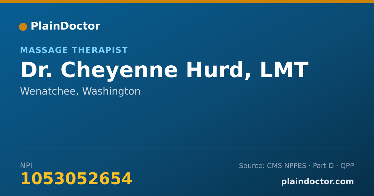 Shareable card for Cheyenne Hurd, LMT - Massage Therapist, Wenatchee, WA