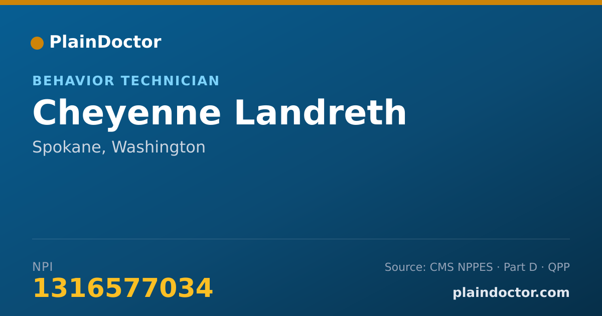 Shareable card for Cheyenne Landreth - Behavior Technician, Spokane, WA
