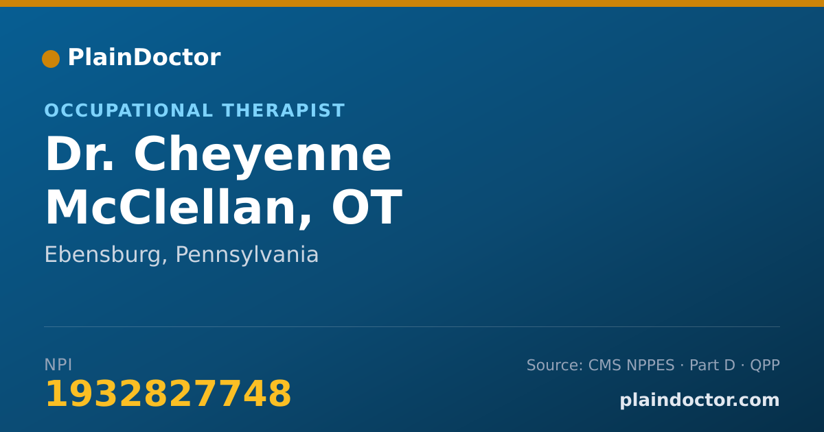 Shareable card for Cheyenne McClellan, OT - Occupational Therapist, Ebensburg, PA