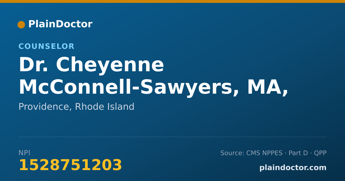 Shareable card for Cheyenne McConnell-Sawyers, MA, LMHC-A - Counselor, Providence, RI