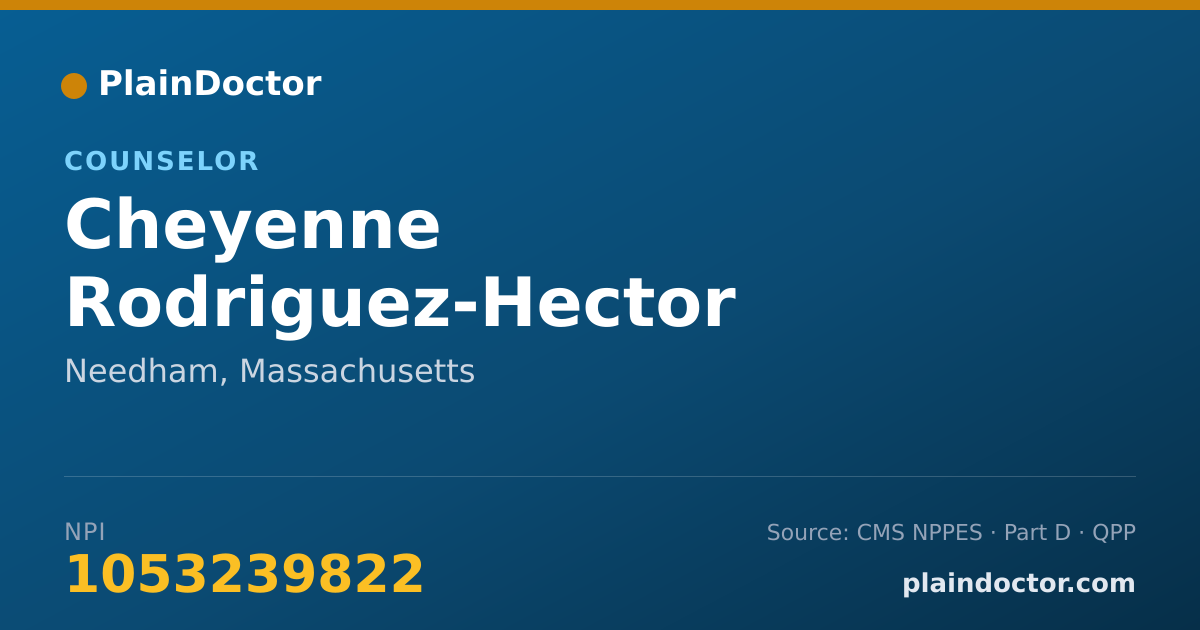 Shareable card for Cheyenne Rodriguez-Hector - Counselor, Needham, MA