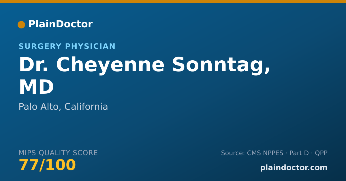 Shareable card for Cheyenne Sonntag, MD - Surgery Physician, Palo Alto, CA