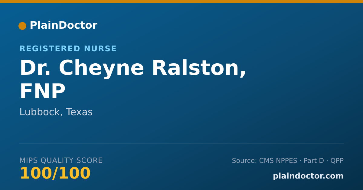 Shareable card for Cheyne Ralston, FNP - Registered Nurse, Lubbock, TX